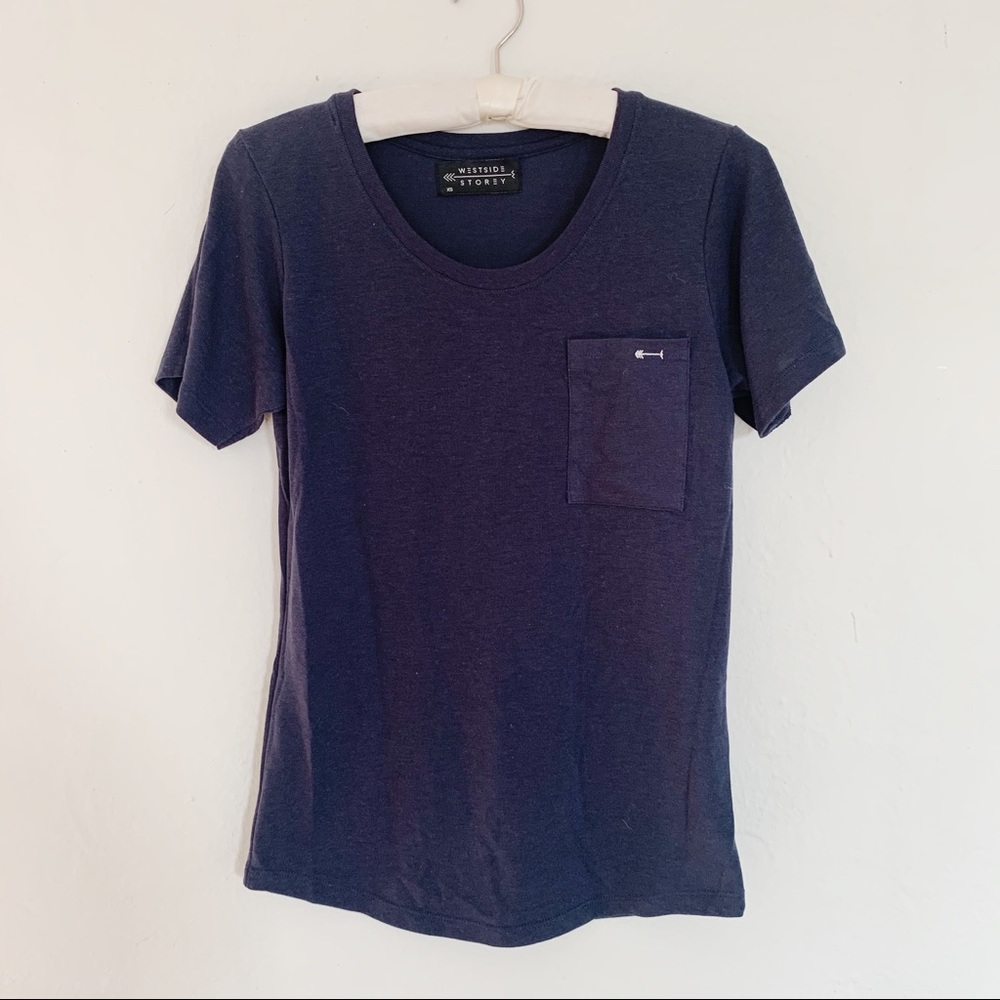 New! Westside Storey Navy Scoop Neck Tee w/ Arrow